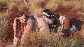 BBW lesbians outdoor interracial sex