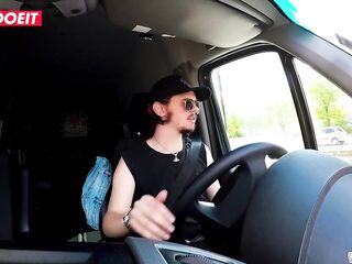 SMALL BLOND LIA LOUISE BANGED AND FACIALIZED IN SEX BUS