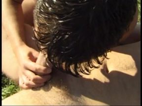 A pair of gay dudes love sucking and fucking outdoors