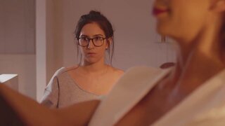 Vintage settings and costumes in a lesbian porn compilation