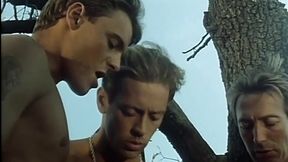 On the Vintage Set: Vintage Threesome with Milly Then 3 Cocks All for Her