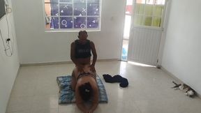 Perverted Stepdad Helps Me with My Exercises and We End up Fucking Very Well with His Big Cock Leaving All His Semen on My Face