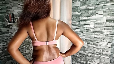 Pinky Bra Panty Try on Haul And Hard Anal Fuck