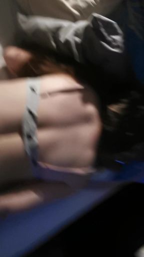 Hotwife enjoys doggy style with her bigger partner wearing a penis sleeve