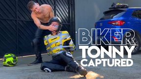 Biker Tonny Captured - Part 1 (720p) Gay Bondage - Gay Domination - Tape Bondage - Biker Gear - Leather - BDSM