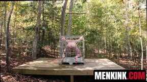 Beefy Heath Halo trains Brody Fox as his new rope bondage cabin toy