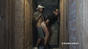 Jess fucked raw by straight ebony dude in basement