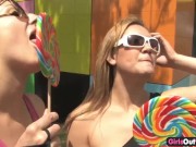 Lusty lesbian amateurs on roller skates