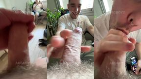 cute twink sucks my big cock