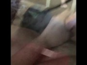 Horny fuck myself with dildo in mirror