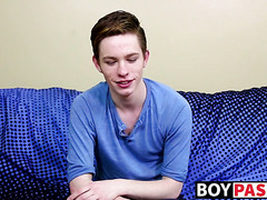 Twink interviewed before shoving fingers inside of his ass