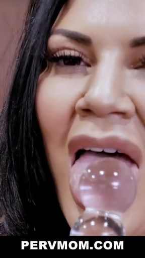 My Slutty Step-mom Penetrated Herself with a Huge Dildo and Begged Me to Watch