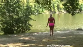 Hot Babe Takes Swim Sunbathes Bounces Wildly On His Shaft For Pleasure