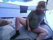 Masturbating outside in my tent