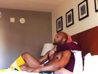TRAINER JUST CRAVES TO GIVE THE PLAYER A MASSAGE!! But the player has ideas of his own and this chab gets his way!!