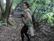 Cheeky POV pantyhose swallow before going back to the office