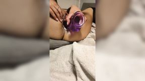 French lovers Katarina enjoys her little hole with this dildo &mdash;  taking lots of pleasure