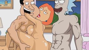 Lois' Threesome with Glenn Quagmire and Rick and Morty, Family Guy