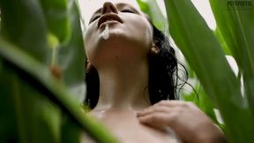 Quinn Linden drools naked allover her glossy oily body in slow Motion Pt 2 mobile version