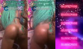 Shemale surprise with massive ebony twerking destroys tiny cock