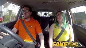 British Car Drivers Isabel Dean & Isabeldean take turns on a Fakehub in a wild sex party