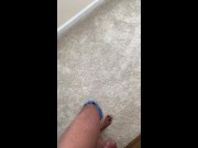 Cum Video 3 - Shooting a big load on my blue boxers, showing legs and feet [HD]