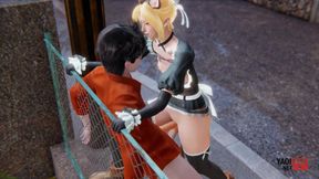 Yaoi - Sexy Cat Maid Femboy Is Fucked in Public