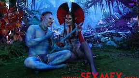 Avatar hottie Salome Gil is jumping on a huge wiener in the cowgirl pose