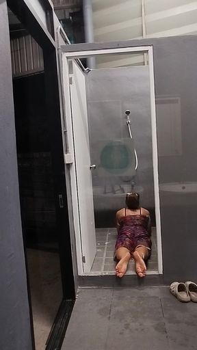 FN124 I'm having a blissful time in the shower.   Clip 1