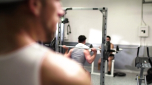 Modern-Day Sins: Sneaky Blowjob Between Weight Sets
