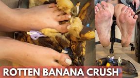 DIRTY GIANTESS FEET Crushing Tiny Men in Rotten Bananas (4K ULTRA HD)