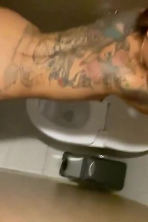 Johntronx - Fucking a Slutty Hot Tattooed Babe in a Bathroom