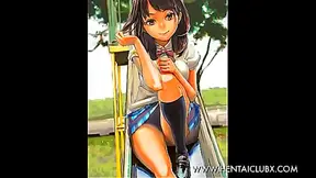 Cute Anime Girls Playfully Flash Lacy Panties in Spicy Daily Escapade