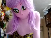 Kigurumi wearig lingerie long video