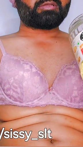 Ladyboy Eat Own Piss and Getting Fuck by Huge Cock