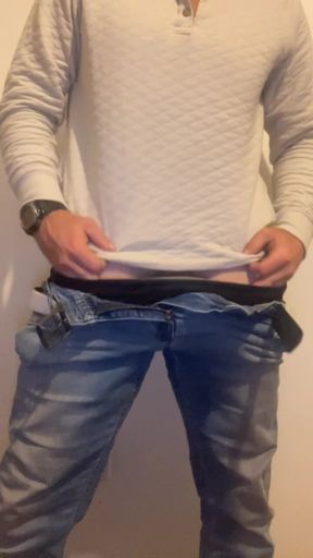 Perfect big white cock tease