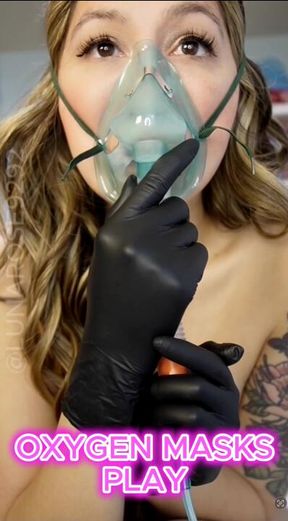 Watch me show you and try on all the oxygen mask I have and explain why I like them and then I decide to masturbate and breath Play with my masks