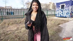 german scout - latina ebony vicky menage with big saggy tits pick up for casting fuck