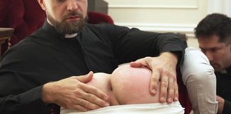 Altar boy super-tease with three people who LOVE GOD