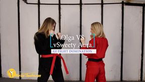 Olga VS Sweety Aura gi fight domination