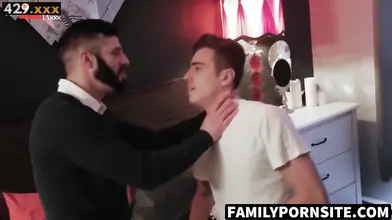 Teen Stepmom's Deepthroat Blowjob & Facial - Old Man Fucks Teens Pussy Hard