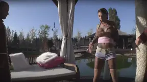 Tattooed babe Bonnie Rotten gets both holes drilled by fat cocks