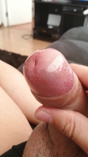 Penis Uncut Foreskin Masturbation close up