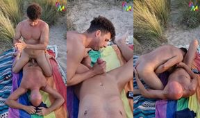 Watched on the beach in the dunes hot sweaty horny gay public outdoor