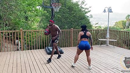 Basketball Court Gets Steamy: Rome Major Slams Monica Santhiago's Pussy!