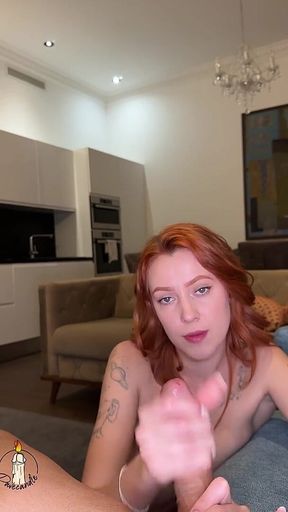 Handjob with Huge Load! POV Style Vertical