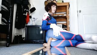 Teenie Femboy in D.Va Costume Play Opens Up and Fuck Sticks his Ass