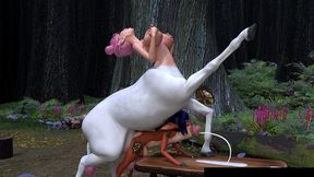 centaur things 3 - (amy s big wish 3-3) - a futanari deertaur gets trained in the art of breeding!