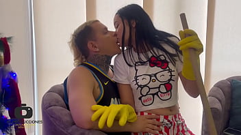 Latina maid asks for rough sex while cleaning my cock