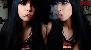 Cute Goth Girl Smoking in your house (ask me for full vid)